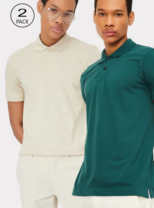 Men's Polo Neck T-Shirt Pack of 2